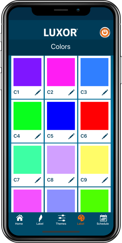 Luxor App Colors Screen