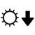 The sun next to a down arrow