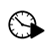 A clock with a sold play icon, indicating ON
