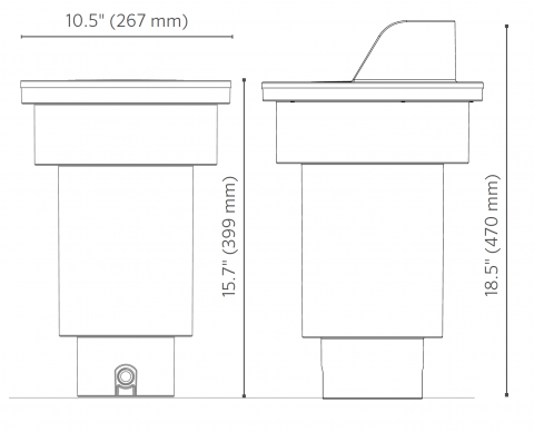 FX Luminaire A-KN Aluminum In-Grade Light Line Voltage 1 a kn dimensions